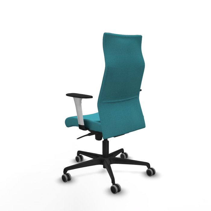PIQUERAS Y CRESPO Sillón Albacete con Mecanismo Sincro, Tela Turquesa, Brazos 1D y Ruedas 65mm