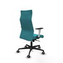 PIQUERAS Y CRESPO Sillón Albacete con Mecanismo Sincro, Tela Turquesa, Brazos 1D y Ruedas 65mm