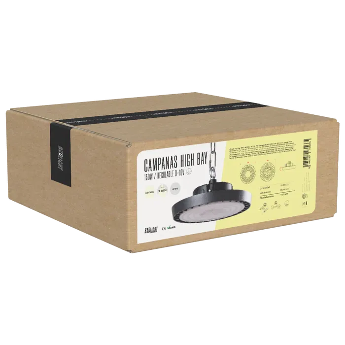 BX3 LIGHT Campana High Bay LED 150W IP65 4000K 120° para Grandes Alturas, Naves Industriales, Almacenes