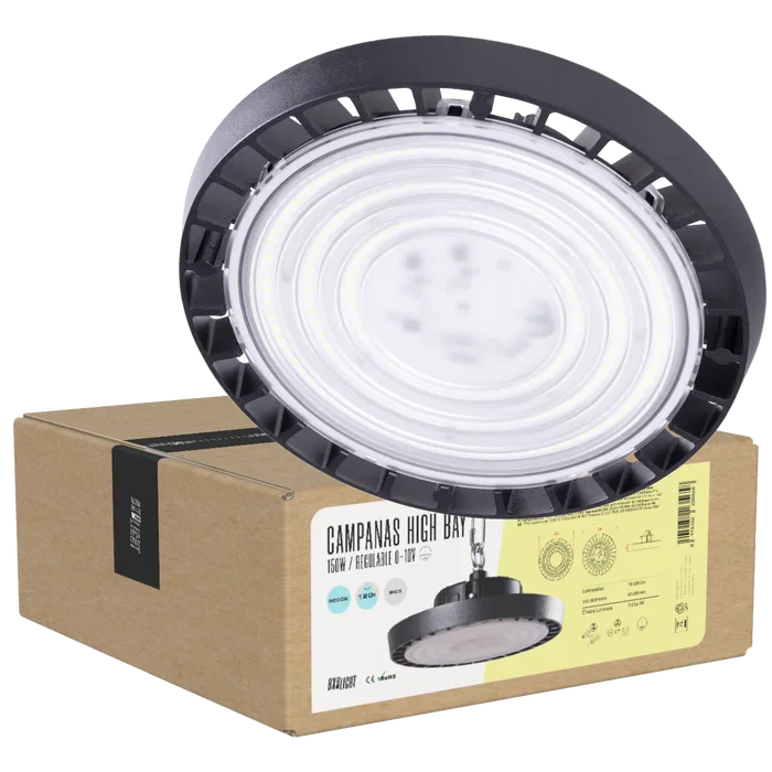 BX3 LIGHT Campana High Bay LED 150W IP65 4000K 120° para Grandes Alturas, Naves Industriales, Almacenes BX3 LIGHT Campana High Bay LED 150W IP65 4000K 120° para Grandes Alturas, Naves Industriales, Almacenes