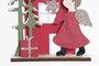 DKD Home Decor Decoracion Navidad Tradicional Rojo Gris Madera Angel 4 x 20 x 15 cm (12 Unidades)