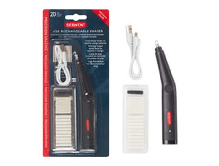 Derwent Goma de Borrar Eléctrica Recargable USB para Lápiz