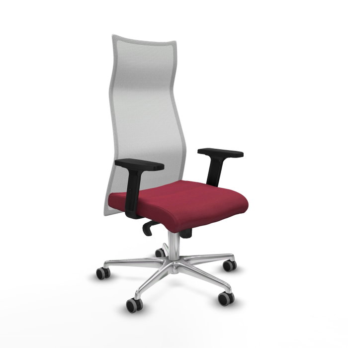 PIQUERAS Y CRESPO Sillón Albacete Mecanismo Sincro Tela Granate y Malla Blanco PIQUERAS Y CRESPO Sillón Albacete Mecanismo Sincro Tela Granate y Malla Blanco