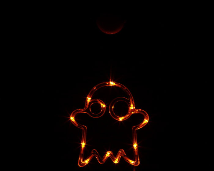 Luz LED Fantasma Transparente Brillante Halloween 39 cm
