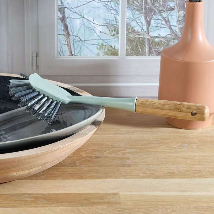 Cepillo Vajillas Mango Bambú, Modelos Redondo y Plano