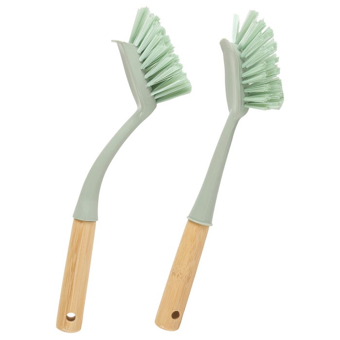 Cepillo Vajillas Mango Bambú, Modelos Redondo y Plano