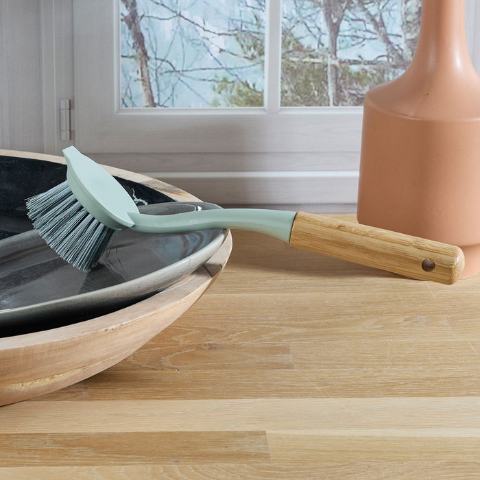 Cepillo Vajillas Mango Bambú, Modelos Redondo y Plano