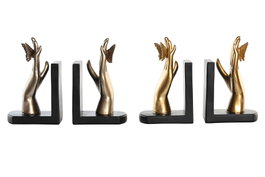 DKD Home Decor Set de 2 Sujetalibros de Resina en Surtido de Colores
