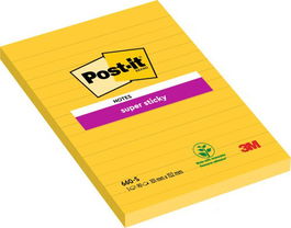 Taco Notas Post-It 660 Super Sticky 101X152 Amarillo Canario Con Lineas