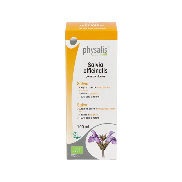 PHYSALIS Extracto de Salvia Bio 100 ml, Salvia Officinalis, para Transpiración y Cuidado Bucal PHYSALIS Extracto de Salvia Bio 100 ml, Salvia Officinalis, para Transpiración y Cuidado Bucal
