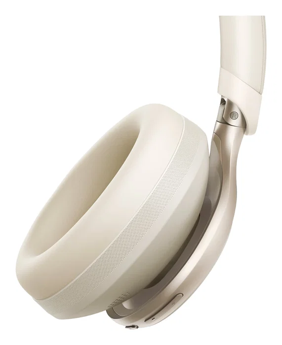 Soundcore Space One Auriculares Diadema con Cancelación Activa de Ruido (ANC), Bluetooth y Cable, 40h Batería, Color Crema