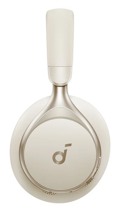 Soundcore Space One Auriculares Diadema con Cancelación Activa de Ruido (ANC), Bluetooth y Cable, 40h Batería, Color Crema