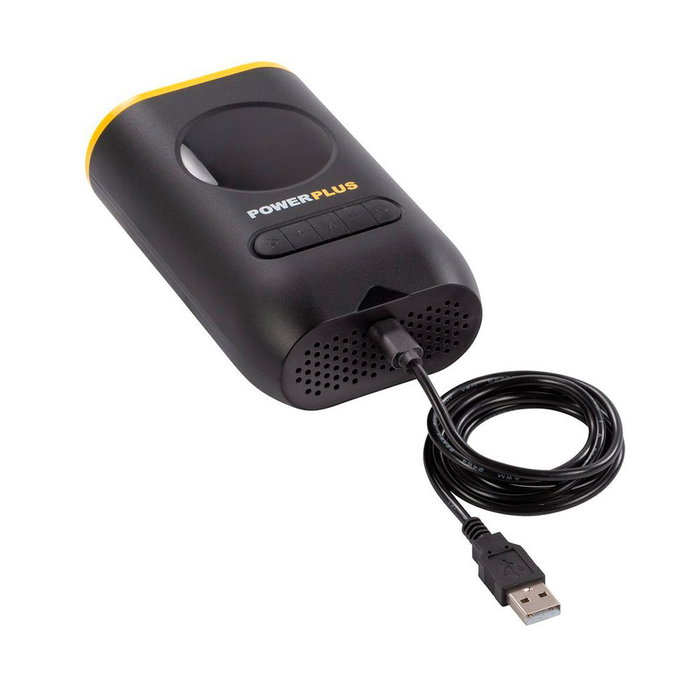 Powerplus Bomba de Aire Eléctrica con Batería USB-C 2000 mAh, 16 L/min, 10.3 Bar para Neumáticos, Pelotas y Colchones, Incluye 4 Adaptadores, Manguera y Bolsa