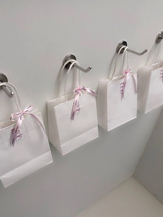 Algon Set 3 Bolsas Papel Blanco 32 x 12 x 40 cm (24 Unidades)