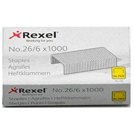 Rexel Grapas 26-6 Galvanizadas - Caja De 1000 Rexel Grapas 26-6 Galvanizadas - Caja De 1000