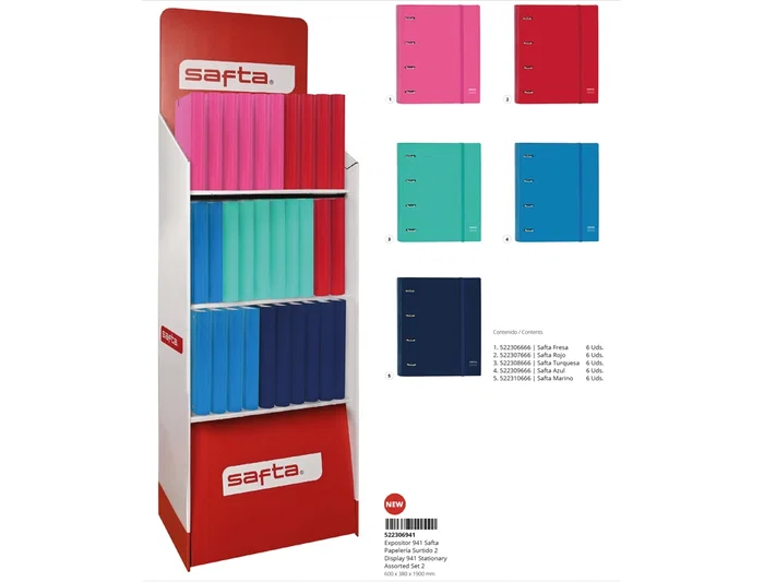Safta Expositor Papelería Surtido Stationery 1900x600x380 mm