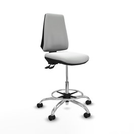 PIQUERAS Y CRESPO Taburete Elche AS Bali blanco con base cromada
