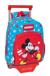 Mochila Escolar con Ruedas Mickey Mouse Clubhouse Fantastic Azul Rojo 28 x 34 x 10 cm