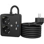 ICY BOX Regleta de enchufes con 2 puertos USB, color negro