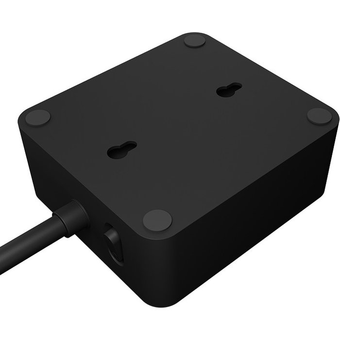ICY BOX Regleta de enchufes con 2 puertos USB, color negro