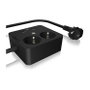 ICY BOX IB-MPS2220B-CH Regleta con 2 Salidas AC y 3 Puertos USB
