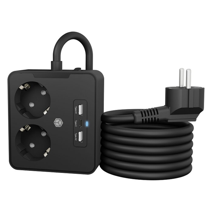 ICY BOX IB-MPS2220B-CH Regleta con 2 Salidas AC y 3 Puertos USB ICY BOX IB-MPS2220B-CH Regleta con 2 Salidas AC y 3 Puertos USB