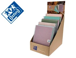 Oxford Cuaderno espiral European Book Nature DIN A4+ expositor sobremesa de 21 unidades surtidas