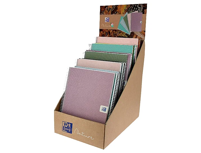 Oxford Cuaderno espiral European Book Nature DIN A4+ expositor sobremesa de 21 unidades surtidas Oxford Cuaderno espiral European Book Nature DIN A4+ expositor sobremesa de 21 unidades surtidas