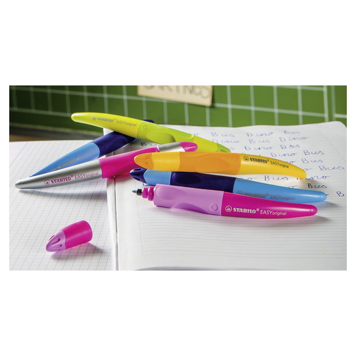 STABILO EASYoriginal Roller de tinta líquida para zurdos, punta 0,5 mm, Rosa claro-Rosa oscuro STABILO EASYoriginal Roller de tinta líquida para zurdos, punta 0,5 mm, Rosa claro-Rosa oscuro