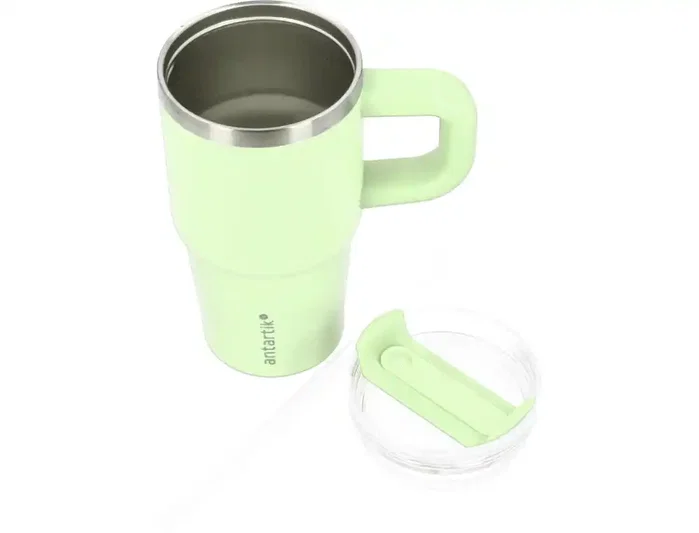 Antartik Taza térmica Pulse con asa y pajita, 570 ml, Morado