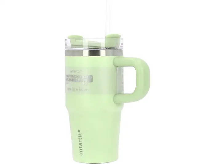 Antartik Taza térmica Pulse con asa y pajita, 570 ml, Morado