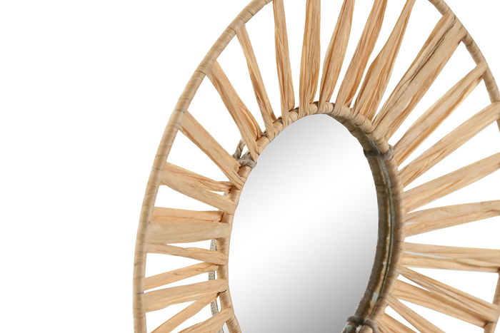 DKD Home Decor Espejo Scandi Natural Set de 3 Piezas con Marco de Rafia y Cristal 20x20x2 cm DKD Home Decor Espejo Scandi Natural Set de 3 Piezas con Marco de Rafia y Cristal 20x20x2 cm