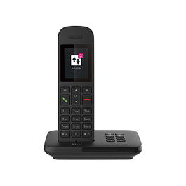 Telekom Sinus A12 - Teléfono Inalámbrico DECT/Analógico con Contestador Automático, Pantalla TFT 2", Altavoz, Negro