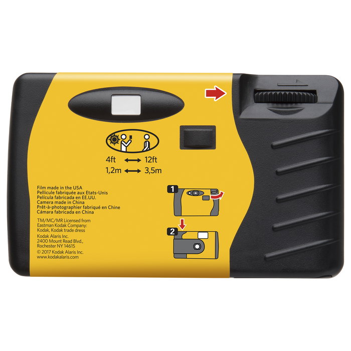 Kodak Daylight SUC 27+12 - Cámara Analógica Compacta de 35 mm en Color Negro y Amarillo