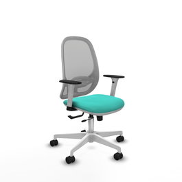 PIQUERAS Y CRESPO Silla de oficina Cilanco con mecanismo Sincro/Traslack Turquesa y Gris