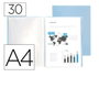 Liderpapel Carpeta con 30 fundas DIN A4 Celeste opaco