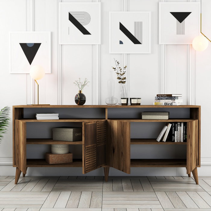 Hanah Home Consola Milan Walnut Color Nogal 180x78x35 cm