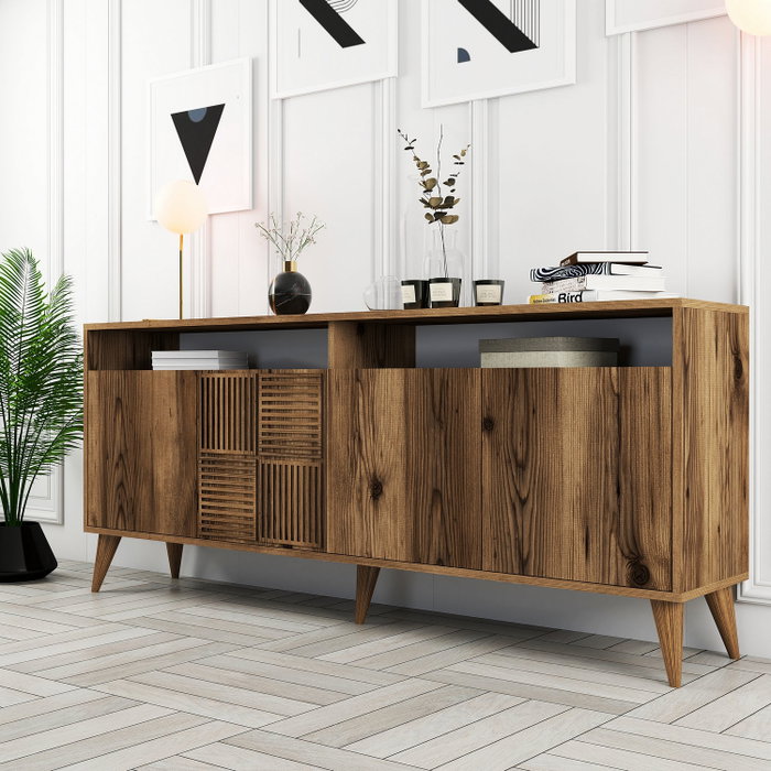 Hanah Home Consola Milan Walnut Color Nogal 180x78x35 cm