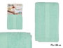 BERILO Toalla Lisa 70x130 cm, Turquesa, 400 g, Algodón y Poliéster, 130x70 cm Abierta (Set de 12)
