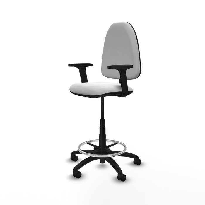 PIQUERAS Y CRESPO Taburete Aýna con brazos 2D y tela blanca PIQUERAS Y CRESPO Taburete Aýna con brazos 2D y tela blanca