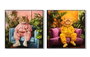 DKD Home Decor Cuadro Lienzo MDF 62x62 cm Gato Sofá Lacado Surtido de 2