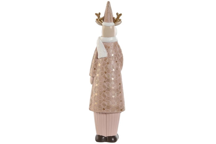 DKD Home Decor Figura Navidad Moderna Rosa Dorado 6 x 23.5 x 6 cm (4 Unidades)