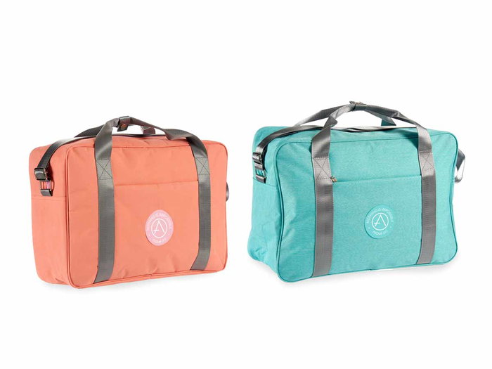 Berilo Bolsa de Viaje Asa Surtida Turquesa Rosa Poliester 14 x 34 x 44 cm (Set de 12)