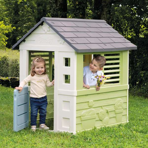 Smoby Casa de Juguete Jolie, Casa de Plástico para Niños 3+ Años, Dimensiones 127x98 cm, Color Plástico, Caja en Español y Portugués