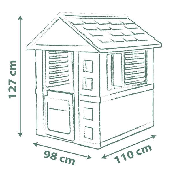 Smoby Casa de Juguete Jolie, Casa de Plástico para Niños 3+ Años, Dimensiones 127x98 cm, Color Plástico, Caja en Español y Portugués