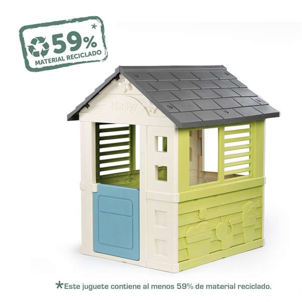 Smoby Casa de Juguete Jolie, Casa de Plástico para Niños 3+ Años, Dimensiones 127x98 cm, Color Plástico, Caja en Español y Portugués