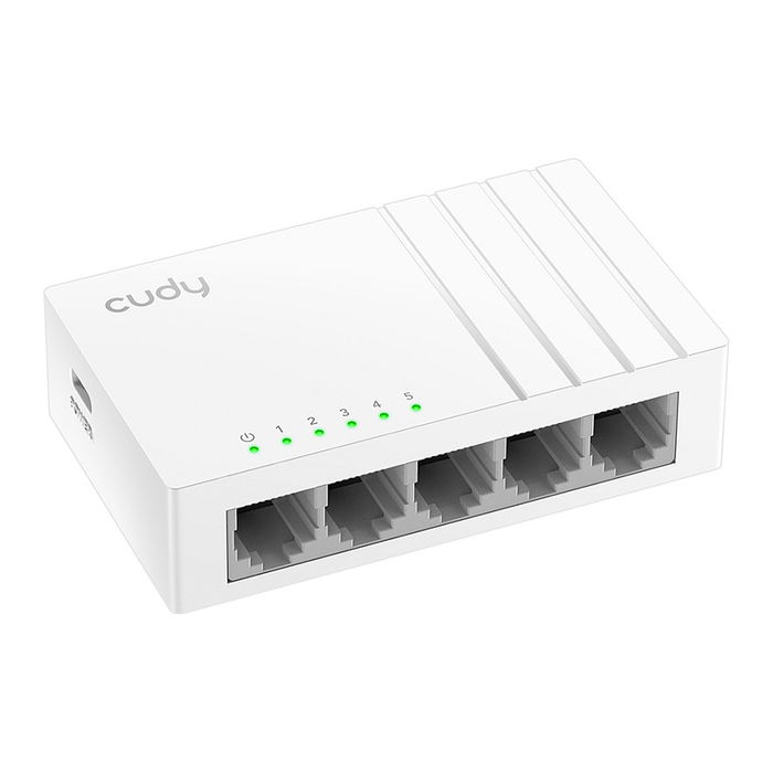 Cudy GS105U Switch Gigabit Ethernet 5 Puertos No Administrado, USB Tipo C, Blanco, Montaje de Pared