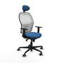 PIQUERAS Y CRESPO Silla de oficina Jorquera con mecanismo sincro, azul claro y blanco