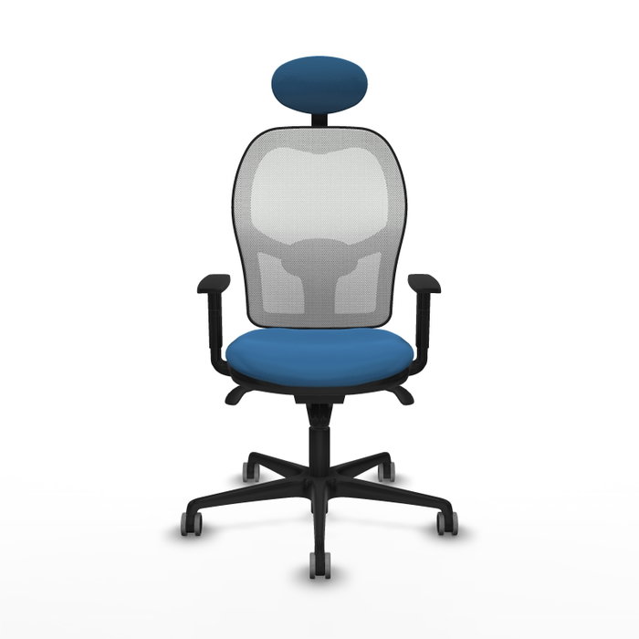 PIQUERAS Y CRESPO Silla de oficina Jorquera con mecanismo sincro, azul claro y blanco