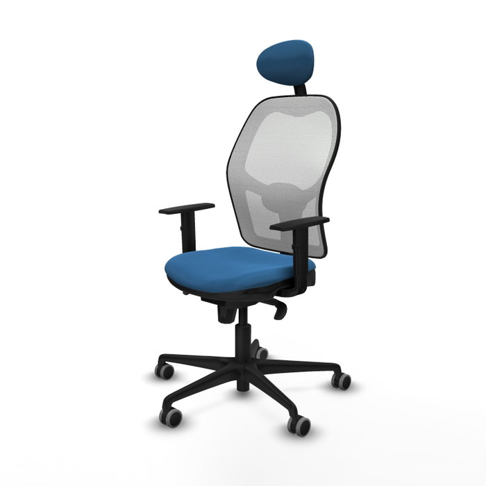 PIQUERAS Y CRESPO Silla de oficina Jorquera con mecanismo sincro, azul claro y blanco